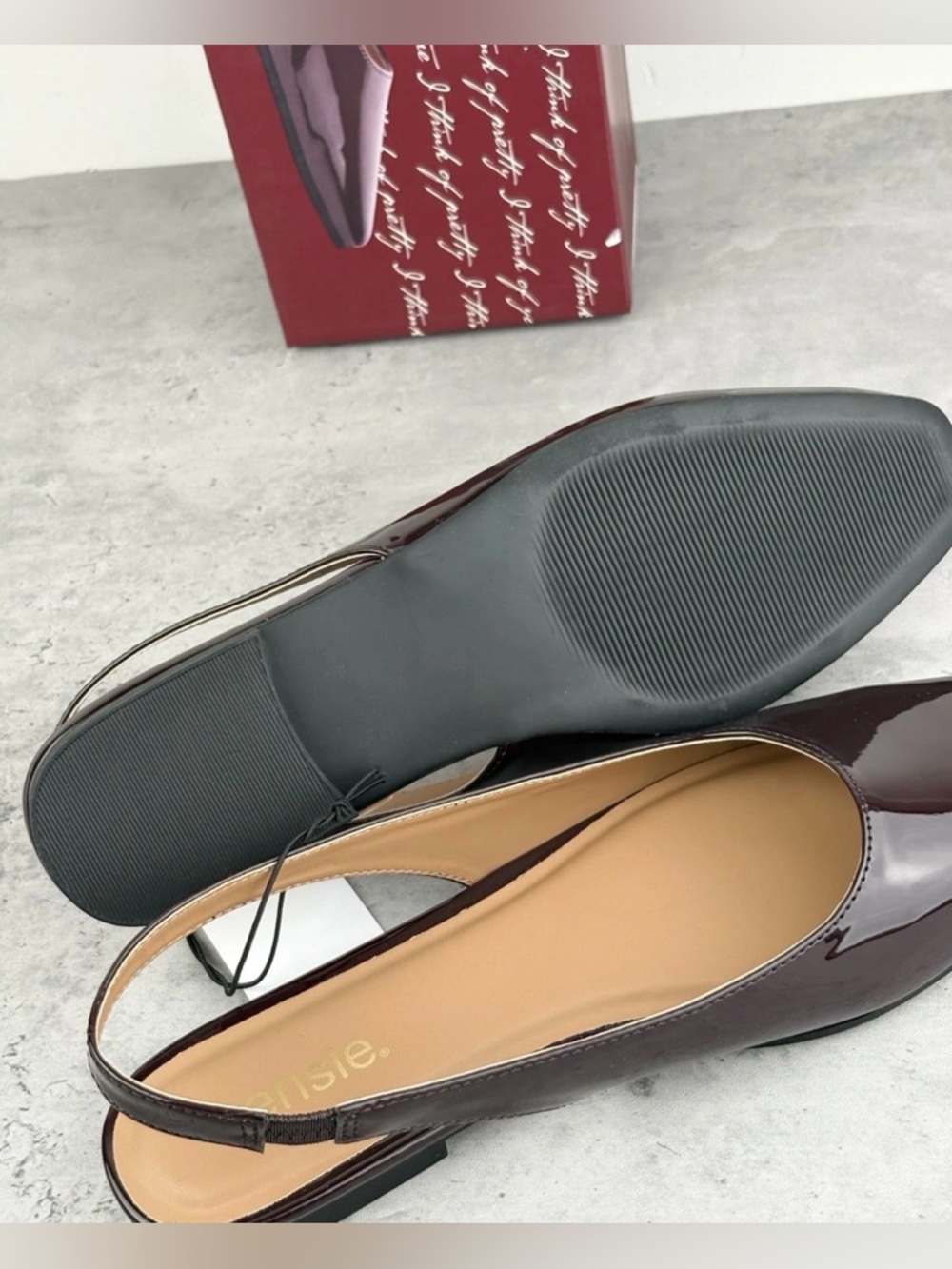 Kensie Felice Women's Shoes Dark Red Slingback Flats Size 9 New In Box - Picture 4 of 5